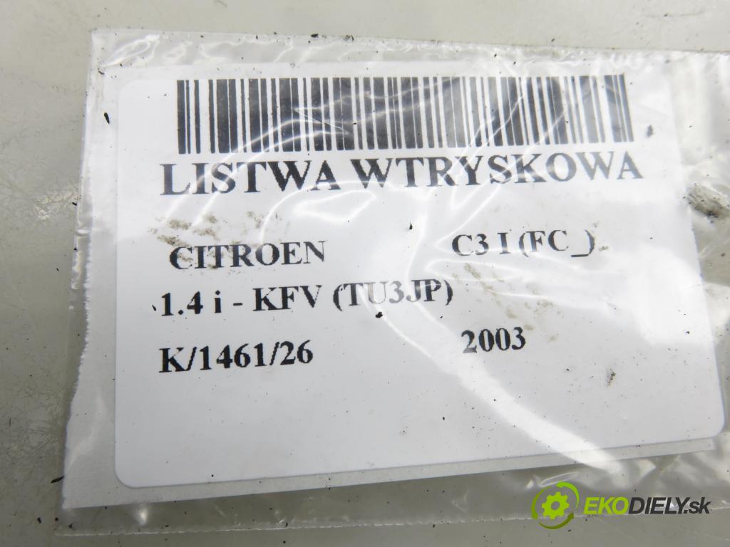 CITROEN C3 I (FC_) HB 2003 54,00 1.4 i - KFV (TU3JP) 1360,00 lišta vstřikovací 01F002A ; 9628982980 ; 9628982980D (Vstřikovací lišta)