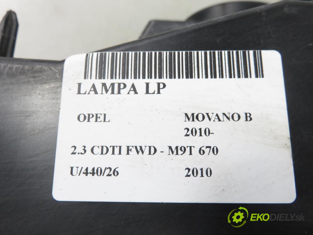 OPEL MOVANO B Skrzynia (X62) FURGON 2010 74,00 2.3 CDTI FWD - M9T 670 2298,00 světlo LP