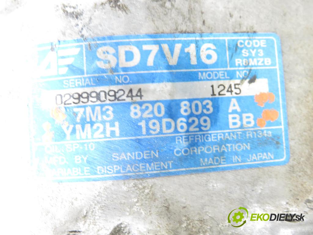 SEAT ALHAMBRA (7V8, 7V9) HB 2003 85,00 1.9 TDI - AUY 1896,00 KOMPRESOR: klimatizácie 7M3820803A ; YM2H19D629BB (Kompresor klimatizácie)