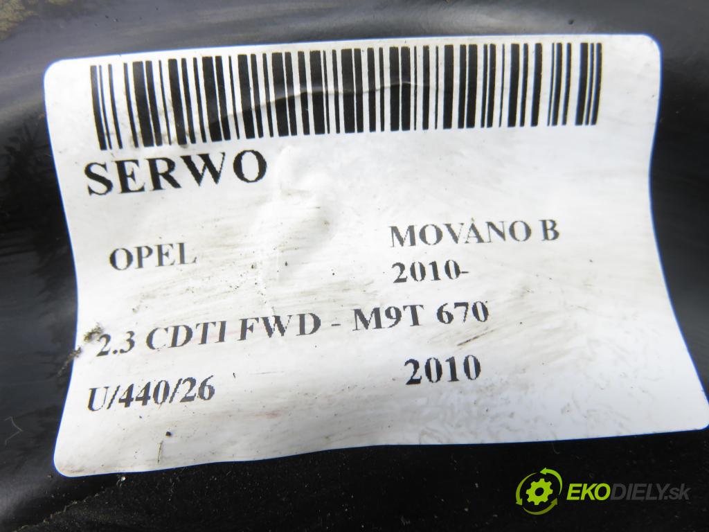 OPEL MOVANO B Skrzynia (X62) FURGON 2010 74,00 2.3 CDTI FWD - M9T 670 2298,00 Posilovač 03786952014 ; 03786952014 ; 472100453RA (Servočerpadlo)