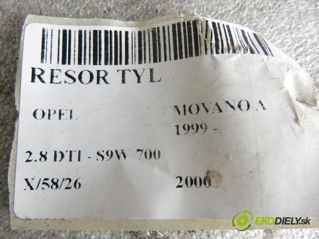 OPEL MOVANO Furgon (X70) HB 2000 84,00 2.8 DTI - S9W 700 2799,00 Listové pero zadné