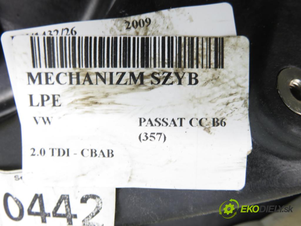 VW PASSAT CC B6 (357) FASTBACK 2009 103,00 2.0 TDI - CBAB 1968,00 mechanismus oken 3C8837755D ; 1K0959793P ; 1T0959701L