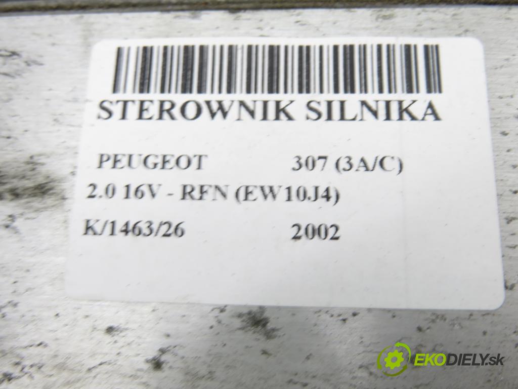PEUGEOT 307 (3A/C) HB 2002 100,00 2.0 16V - RFN (EW10J4) 1997,00 Riadiaca jednotka Motor 9646345080 ; IAW4MP201