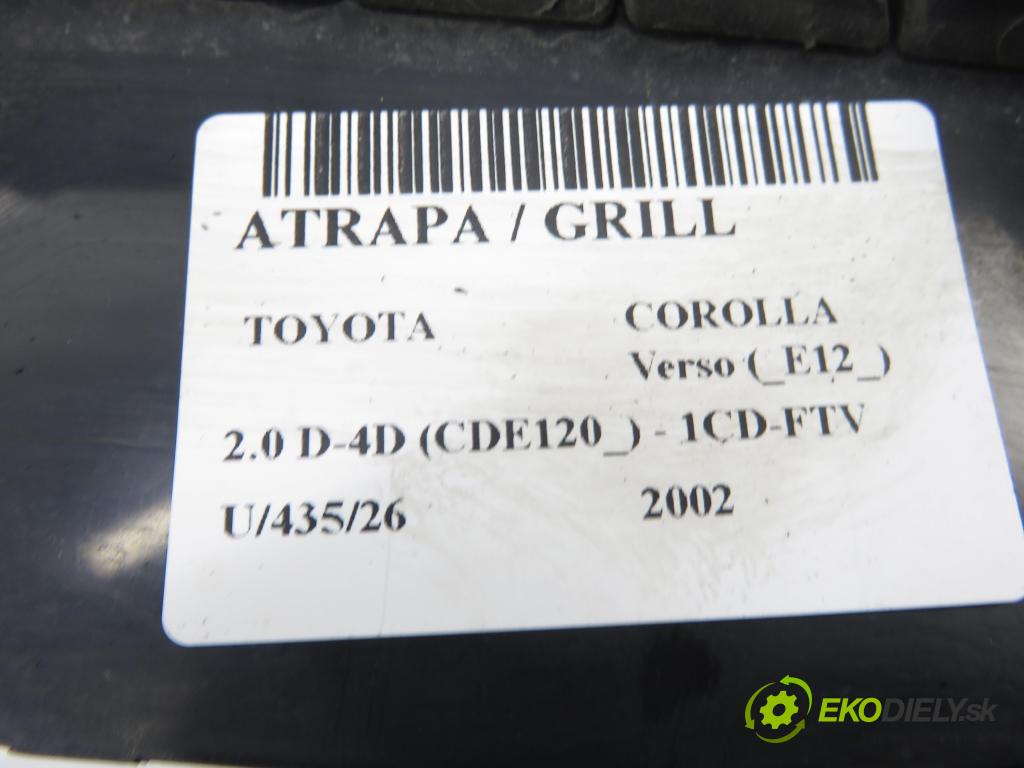 TOYOTA COROLLA Verso (_E12_) MINIVAN 2002 66,00 2.0 D-4D (CDE120_) - 1CD-FTV 1995,00 Mriežka / maska 5311113240