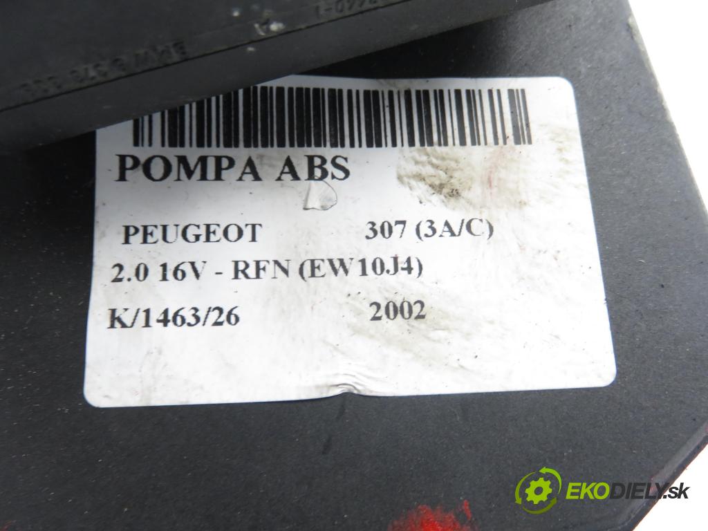 PEUGEOT 307 (3A/C) HB 2002 100,00 2.0 16V - RFN (EW10J4) 1997,00 Pumpa ABS 0265950084 ; 0265225188 (Pumpa ABS)