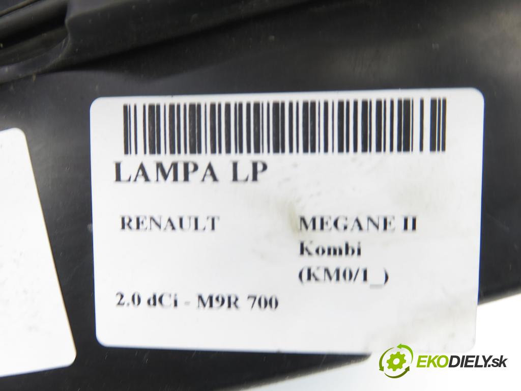 RENAULT MEGANE II Kombi (KM0/1_) KOMBI 2006 110,00 2.0 dCi - M9R 700 1995,00 světlo LP 8200412749C ; 89312790