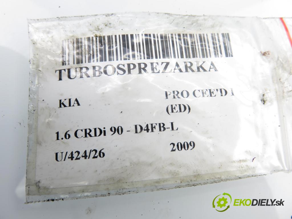 KIA PRO CEE'D (ED) HB 2009 66,00 1.6 CRDi 90 - D4FB-L 1582,00 RYCHLONABÍJEČKA: 7406112 (Kompletní turbodmychadlo)