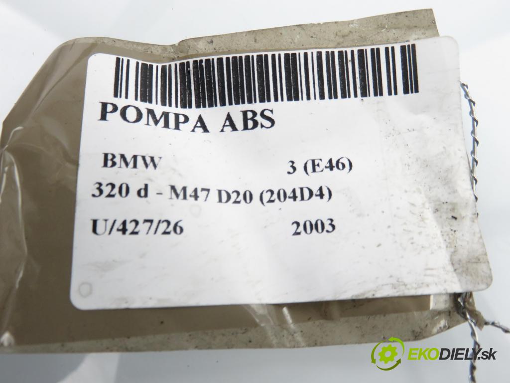 BMW 3 (E46) SEDAN 2003 110,00 320 d - M47 D20 (204D4) 1995,00 Pumpa ABS 6759047 ; 10096008113 ; 6759045 (Pumpa ABS)