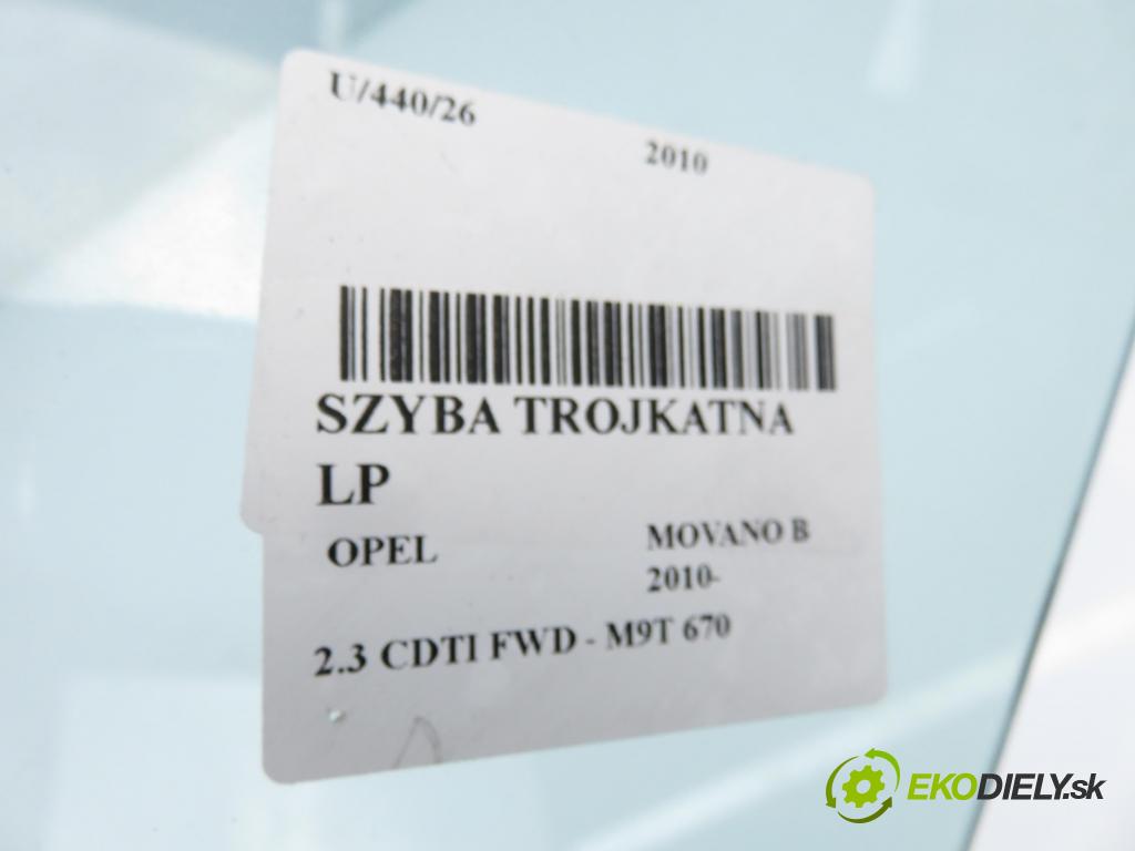 OPEL MOVANO B Skrzynia (X62) FURGON 2010 74,00 2.3 CDTI FWD - M9T 670 2298,00 okno TROJÚHELNÍK LP