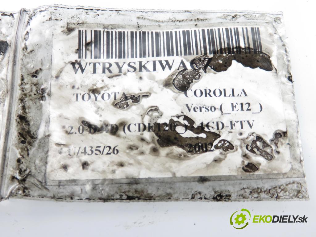 TOYOTA COROLLA Verso (_E12_) MINIVAN 2002 66,00 2.0 D-4D (CDE120_) - 1CD-FTV 1995,00 vstrekovač 2367027020 (Vstrekovač paliva)