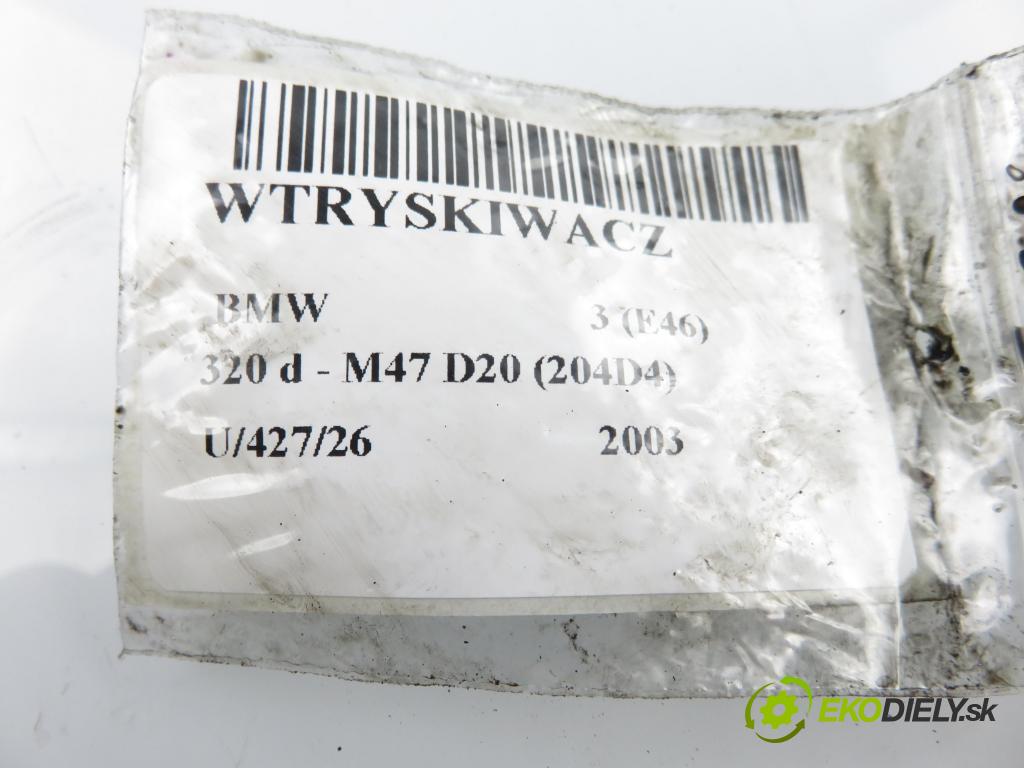 BMW 3 (E46) SEDAN 2003 110,00 320 d - M47 D20 (204D4) 1995,00 vstrekovač 0445110131 ; 7789661 (Vstrekovač paliva)