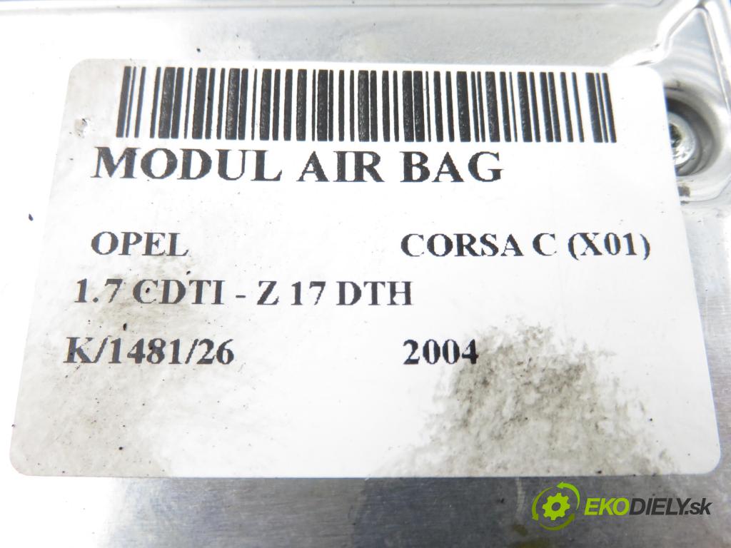 OPEL CORSA C (X01) HB 2004 74,00 1.7 CDTI - Z 17 DTH 1686,00 MODUL air BAG 13212353