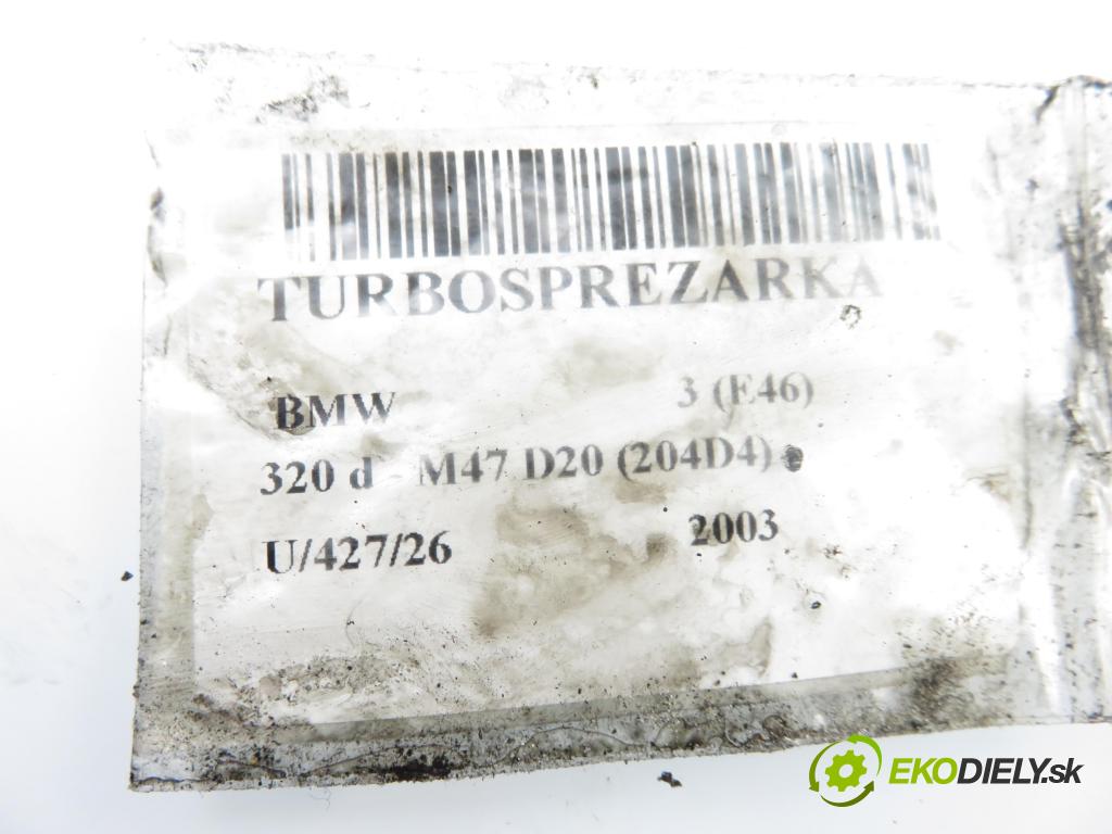 BMW 3 (E46) SEDAN 2003 110,00 320 d - M47 D20 (204D4) 1995,00 Turbodúchadlo 7318775009S (Turbodúchadlo (kompletné))