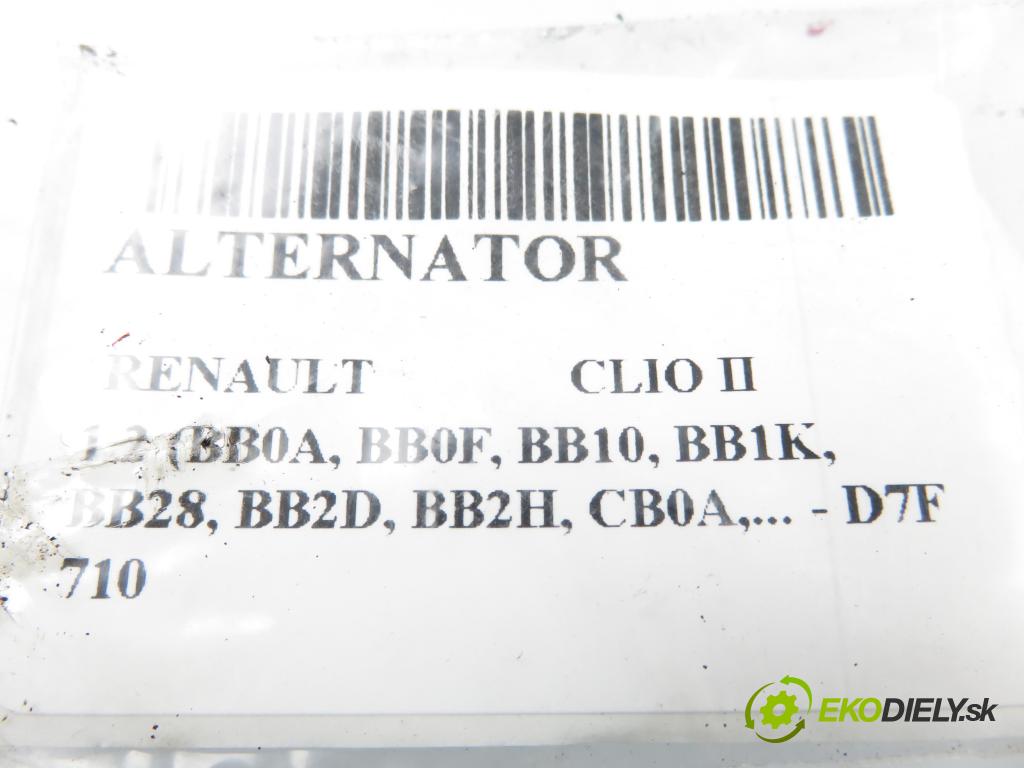 RENAULT CLIO II (BB_, CB_) HB 2000 43,00 1.2 8V 58 1149,00 Alternátor 8200064344 (Alternátor)