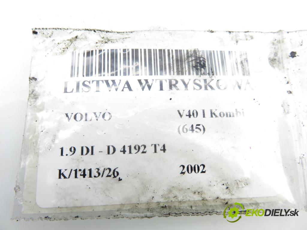 VOLVO V40 Kombi (645) KOMBI 2002 75,00 1.9 DI - D 4192 T4 1870,00 Lišta vstrekovacia 0445214024 ; 7700114017 ; 0281002522 (Vstrekovacia lišta)