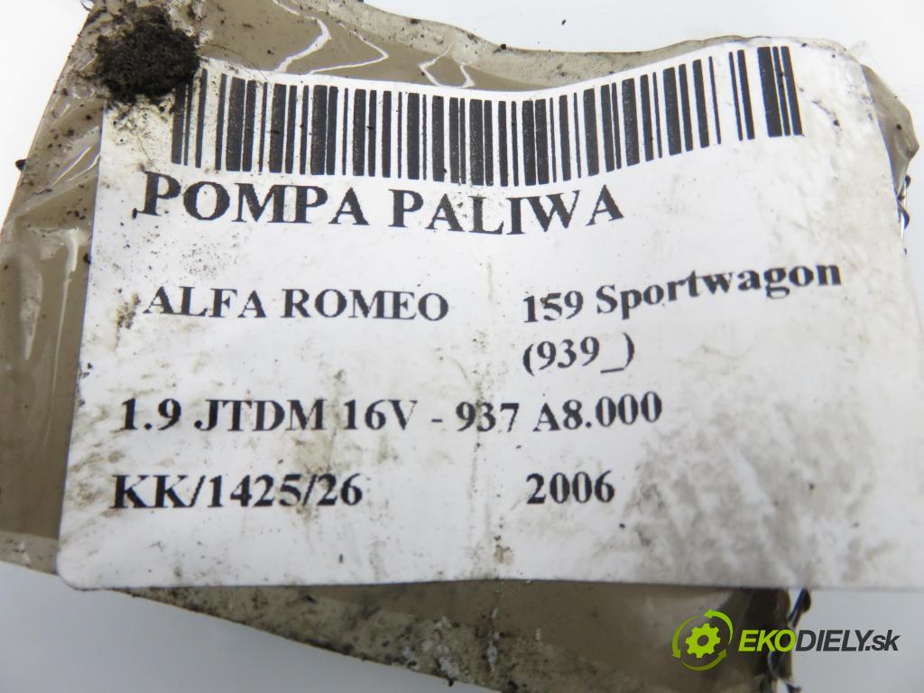 ALFA ROMEO 159 Sportwagon (939_) KOMBI 2006 100,00 1.9 JTDM 16V - 937 A8.000 1910,00 Pumpa paliva 55601671 ; A2C53088111