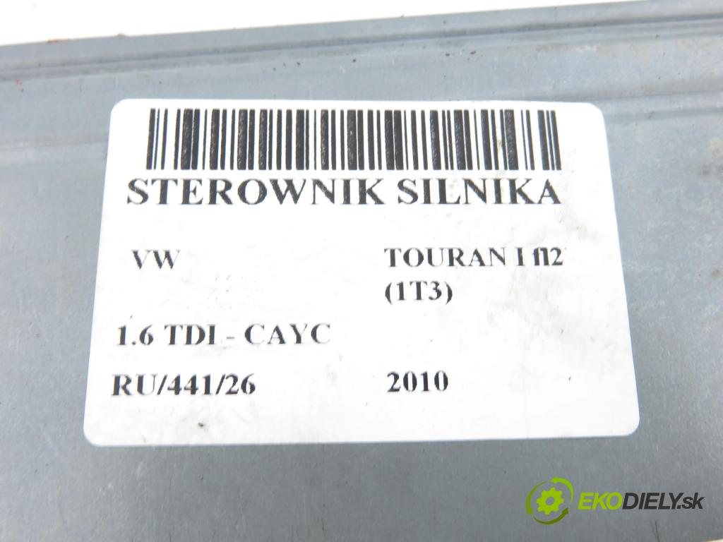 VW TOURAN (1T3) MINIVAN 2010 77,00 1.6 TDI - CAYC 1598,00 řídící jednotka motora 5WP42839AA ; 03L906023AS