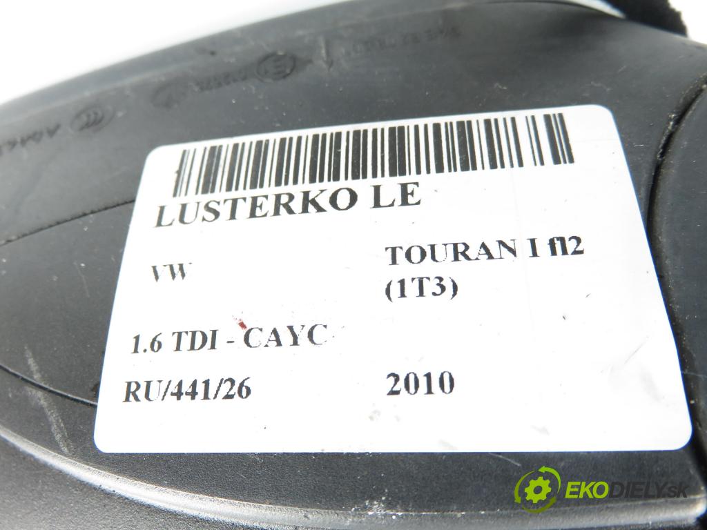 VW TOURAN (1T3) MINIVAN 2010 77,00 1.6 TDI - CAYC 1598,00 Spätné zrkadlo LE 1T1857501BH