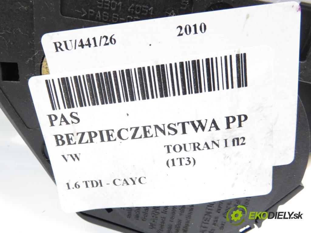 VW TOURAN (1T3) MINIVAN 2010 77,00 1.6 TDI - CAYC 1598,00 držák BEZPEČNOST PP 1T1857706B