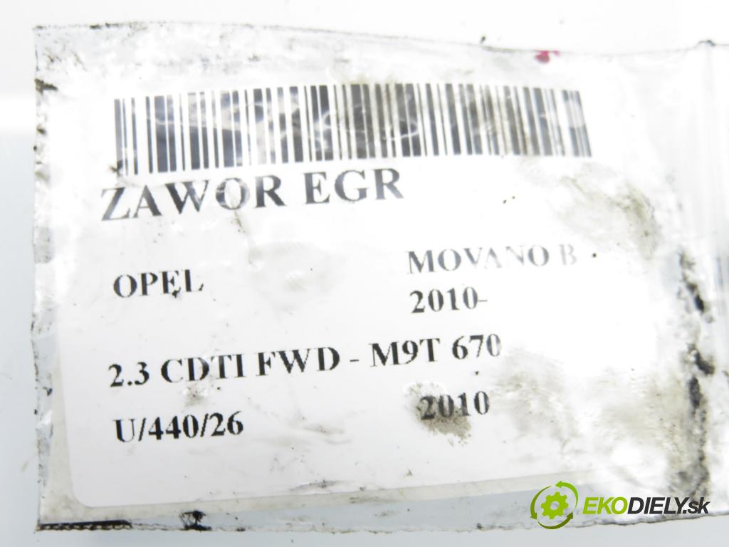 OPEL MOVANO B Skrzynia (X62) FURGON 2010 74,00 2.3 CDTI FWD - M9T 670 2298,00 VENTIL EGR A2C53217899 ; 8200987088 ; 8200796674C