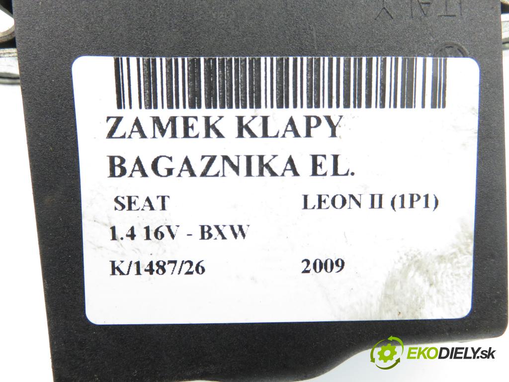 SEAT LEON (1P1) HB 2009 63,00 1.4 16V - BXW 1390,00 zámok dveří kufr EL. 1P0827505D
