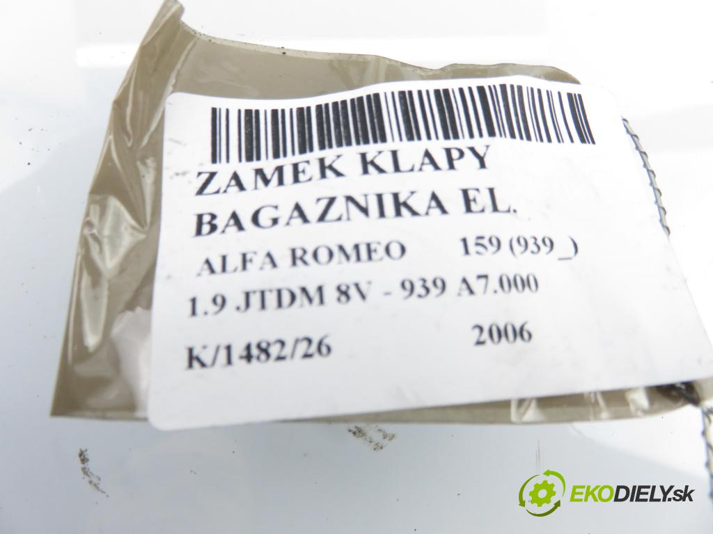 ALFA ROMEO 159 (939_) SEDAN 2006 85,00 1.9 JTDM 8V - 939 A7.000 1910,00 zámok dveří kufr EL.