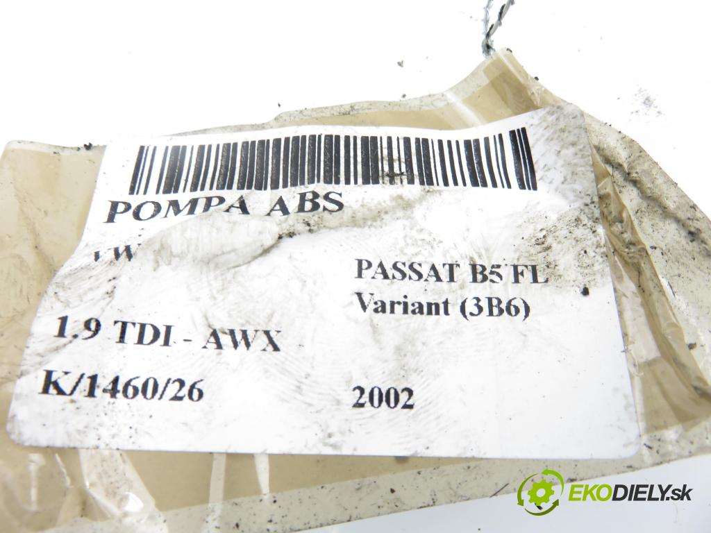 VW PASSAT B5.5 Variant (3B6) KOMBI 2002 96,00 1.9 TDI - AWX 1896,00 Pumpa ABS 0265950055 ; 4B0614517G ; 0265225124 (Pumpa ABS)