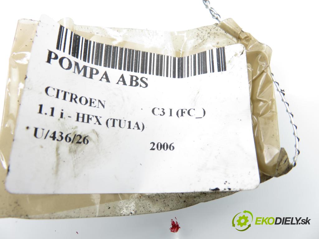 CITROEN C3 I (FC_) HB 2006 44,00 1.1 i - HFX (TU1A) 1124,00 Pumpa ABS 10097011533 ; 9665344180 ; 10020701424 (Pumpa ABS)