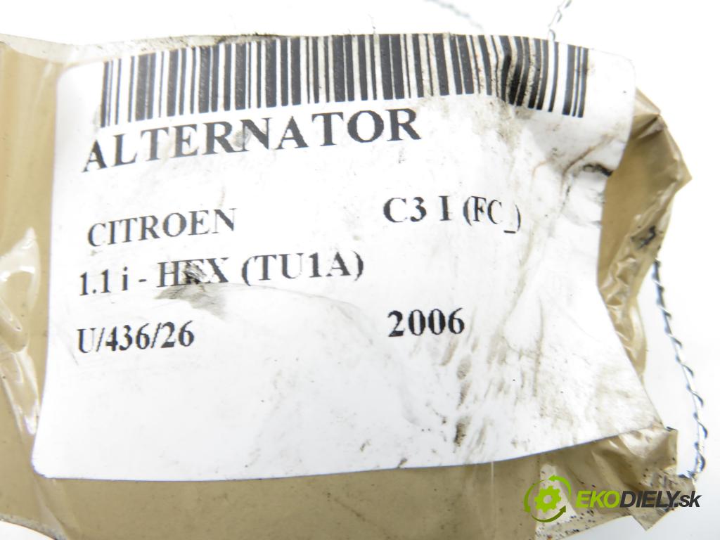 CITROEN C3 I (FC_) HB 2006 44,00 1.1 i - HFX (TU1A) 1124,00 Alternátor 9660055080 ; A005TG0192B (Alternátor)