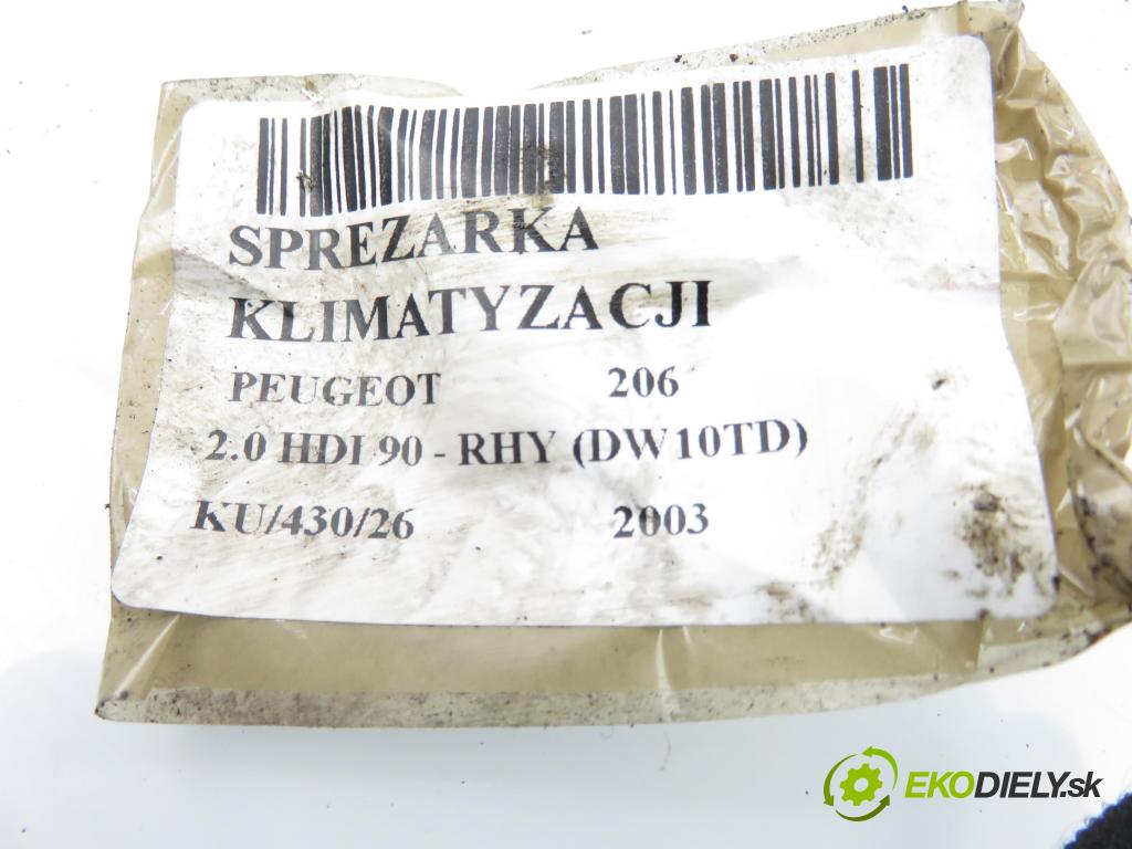 PEUGEOT 206 liftback (2A/C) HB 2003 66,00 2.0 HDI 90 - RHY (DW10TD) 1997,00 KOMPRESOR: klimatizácie 9639078280 (Kompresor klimatizácie)