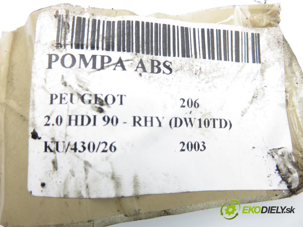 PEUGEOT 206 liftback (2A/C) HB 2003 66,00 2.0 HDI 90 - RHY (DW10TD) 1997,00 Pumpa ABS 10097011143 ; 5WK84108 ; 9652342980 (Pumpa ABS)