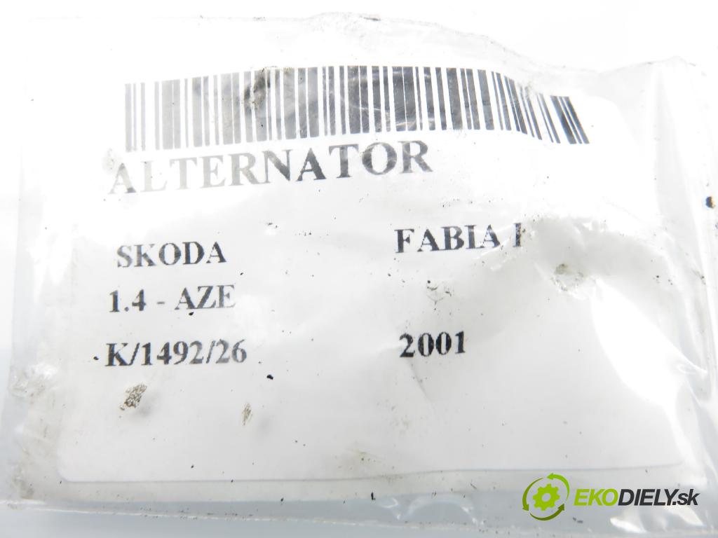SKODA FABIA I (6Y2) HB 2001 44,00 1.4 - AZE 1397,00 Alternátor 0124315014 ; 047903015Q (Alternátor)