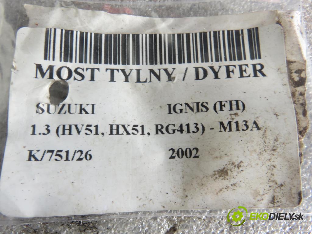 SUZUKI IGNIS (FH) HB 2002 61,00 1.3 (HV51, HX51, RG413) - M13A 1328,00 Most zadní část / diferenciál