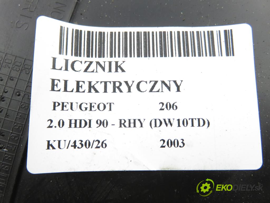 PEUGEOT 206 liftback (2A/C) HB 2003 66,00 2.0 HDI 90 - RHY (DW10TD) 1997,00 prístrojovka elektrický 9656696280