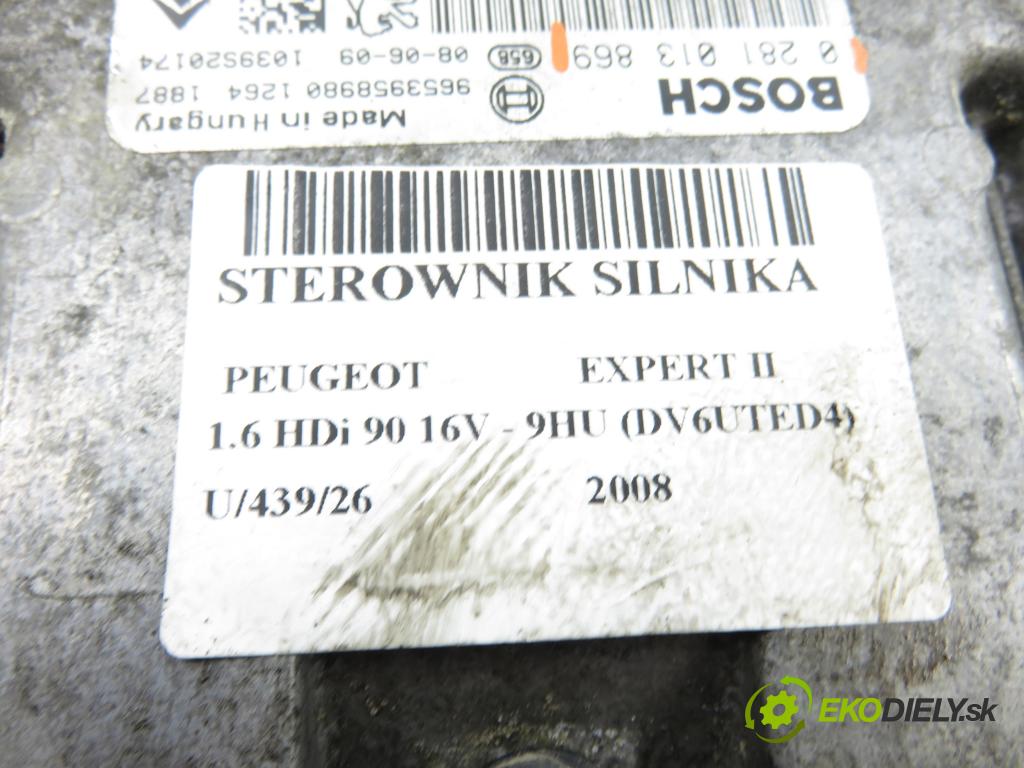 PEUGEOT EXPERT Skrzynia (VF3A_, VF3U_, VF3X_) FURGON 2008 66,00 1.6 HDi 90 16V - 9HU (DV6UTED4) 1560,00 Riadiaca jednotka Motor 0281013869 ; 9664356980