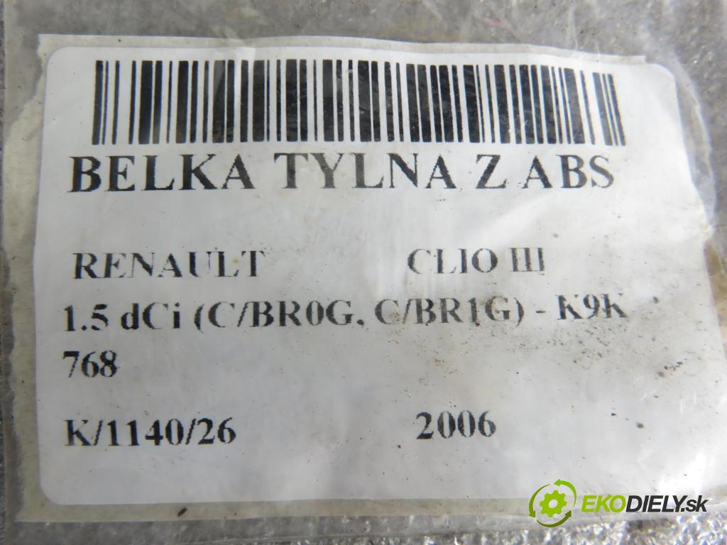 RENAULT CLIO III (BR0/1, CR0/1) HB 2006 50,00 1.5 dCi (C/BR0G, C/BR1G) - K9K 768 1461,00 výztuha zadní část ABS