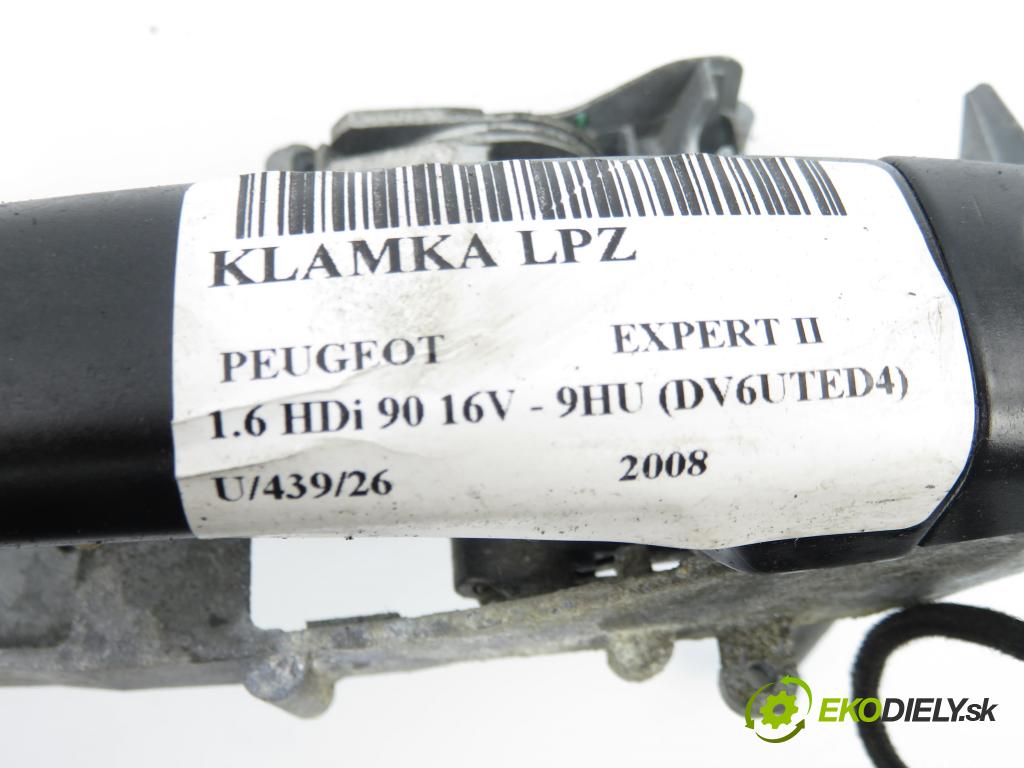 PEUGEOT EXPERT Skrzynia (VF3A_, VF3U_, VF3X_) FURGON 2008 66,00 1.6 HDi 90 16V - 9HU (DV6UTED4) 1560,00 Kľučka LPZ