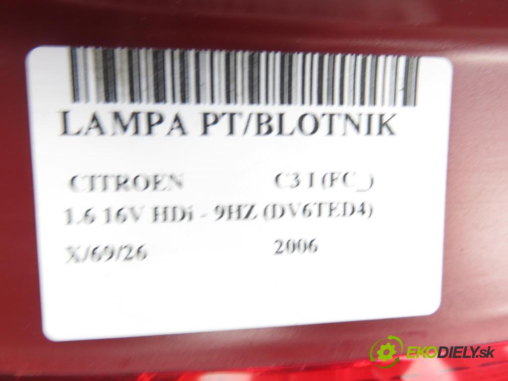 CITROEN C3 I (FC_) HB 2006 80,00 1.6 16V HDi 109 - 9HZ (DV6TED4) 1560,00 Svetlo pravé zadné