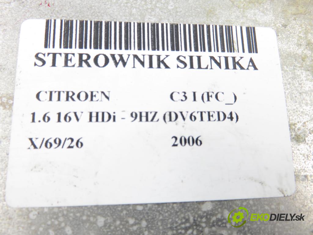 CITROEN C3 I (FC_) HB 2006 80,00 1.6 16V HDi 109 - 9HZ (DV6TED4) 1560,00 Riadiaca jednotka Motor 0281011559 ; 9660653880