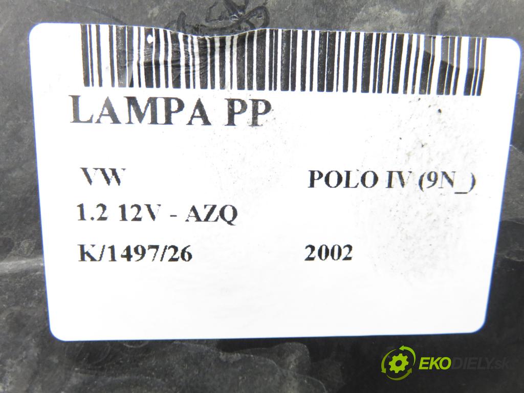 VW POLO (9N_) HB 2002 47,00 1.2 12V - AZQ 1198,00 Svetlo PP 0301190202