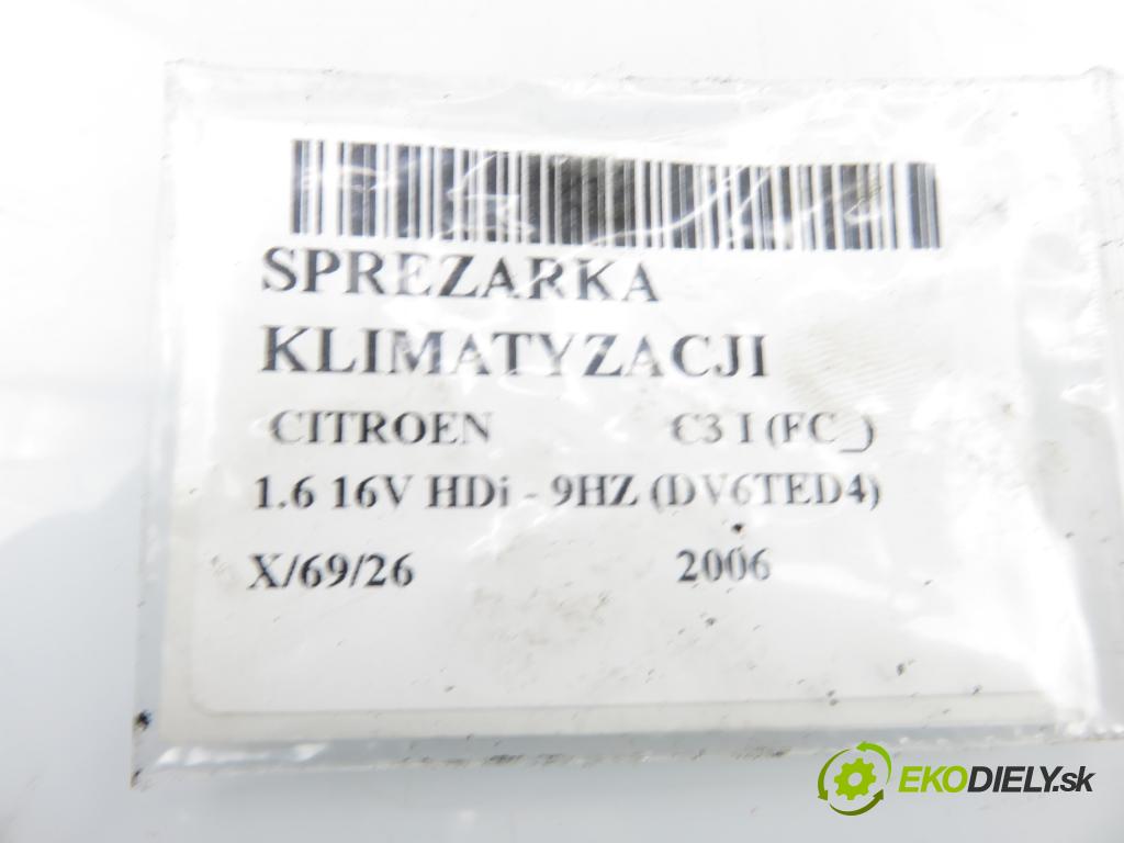 CITROEN C3 I (FC_) HB 2006 80,00 1.6 16V HDi - 9HZ (DV6TED4) 1560,00 KOMPRESOR: klimatizácie 9655191680 (Kompresor klimatizácie)