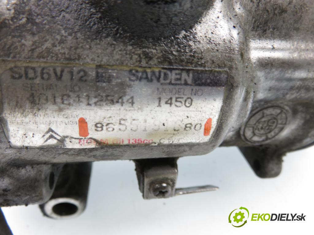 CITROEN C3 I (FC_) HB 2006 80,00 1.6 16V HDi - 9HZ (DV6TED4) 1560,00 KOMPRESOR: klimatizácie 9655191680 (Kompresor klimatizácie)