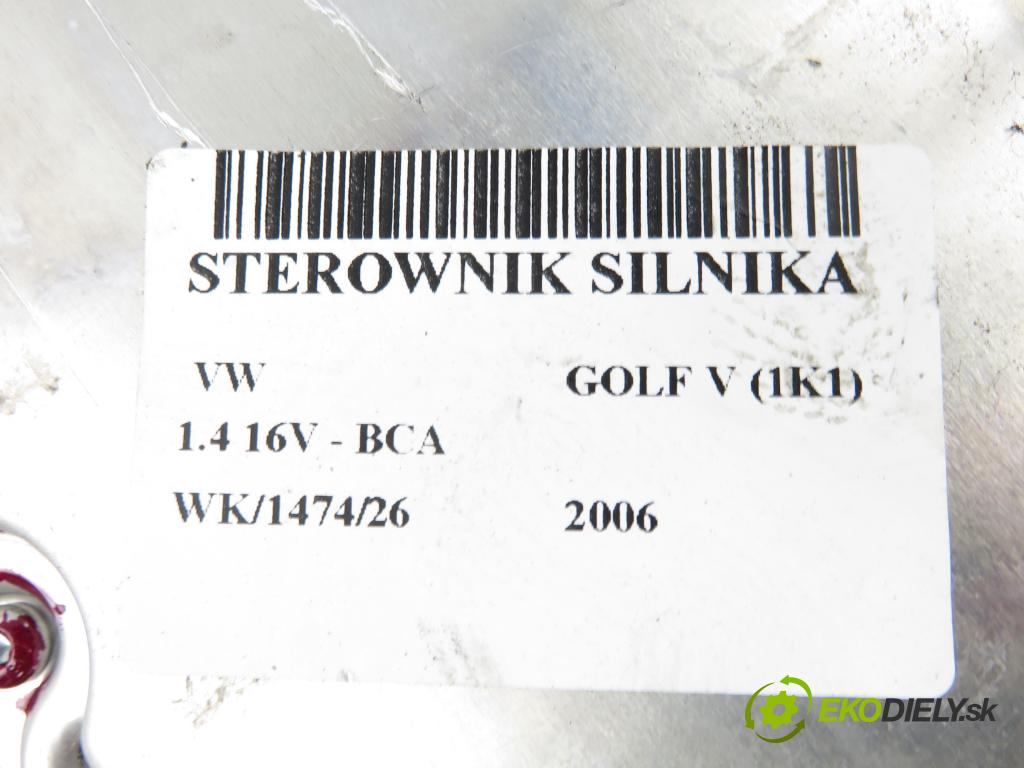 VW GOLF V (1K1) HB 2006 55,00 1.4 16V - BCA 1390,00 Riadiaca jednotka Motor 03C906032A ; 03C906032 ; 0261201353