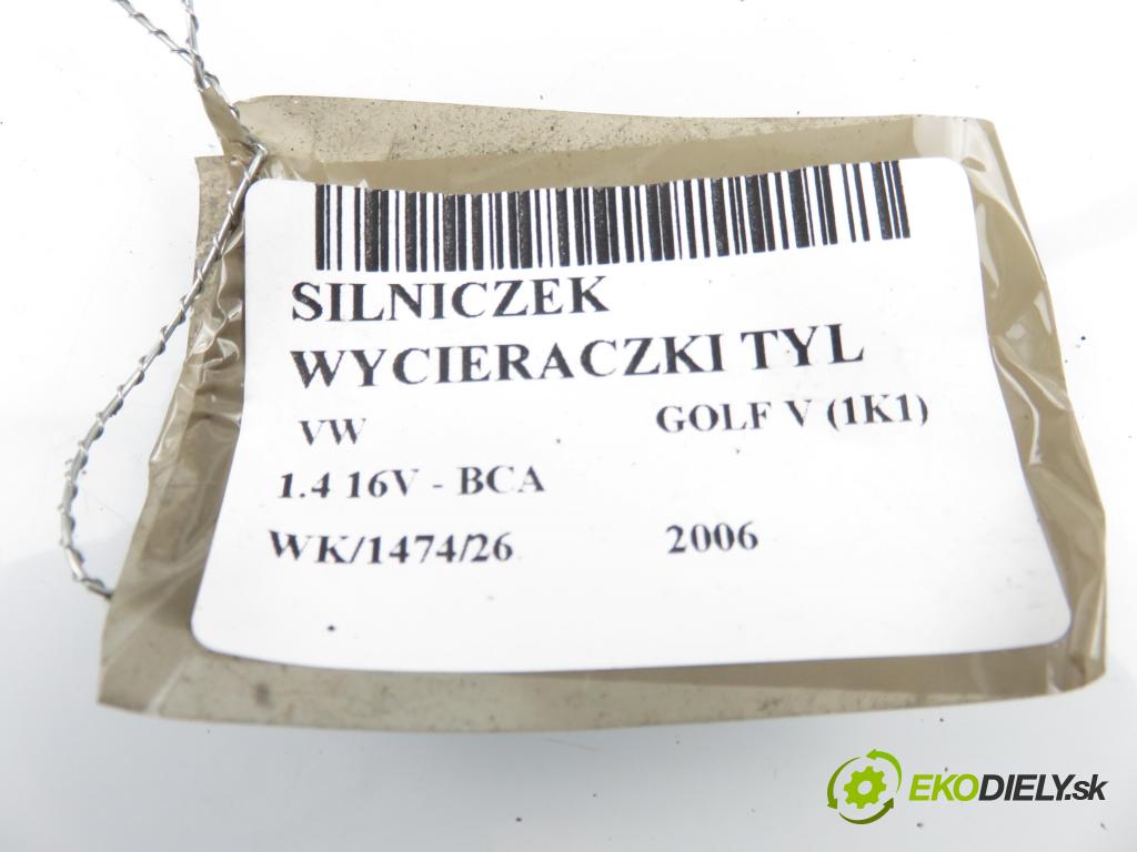 VW GOLF V (1K1) HB 2006 55,00 1.4 16V - BCA 1390,00 motorek stěrače ZADNÍ: 1K6955711C ; F006B20113
