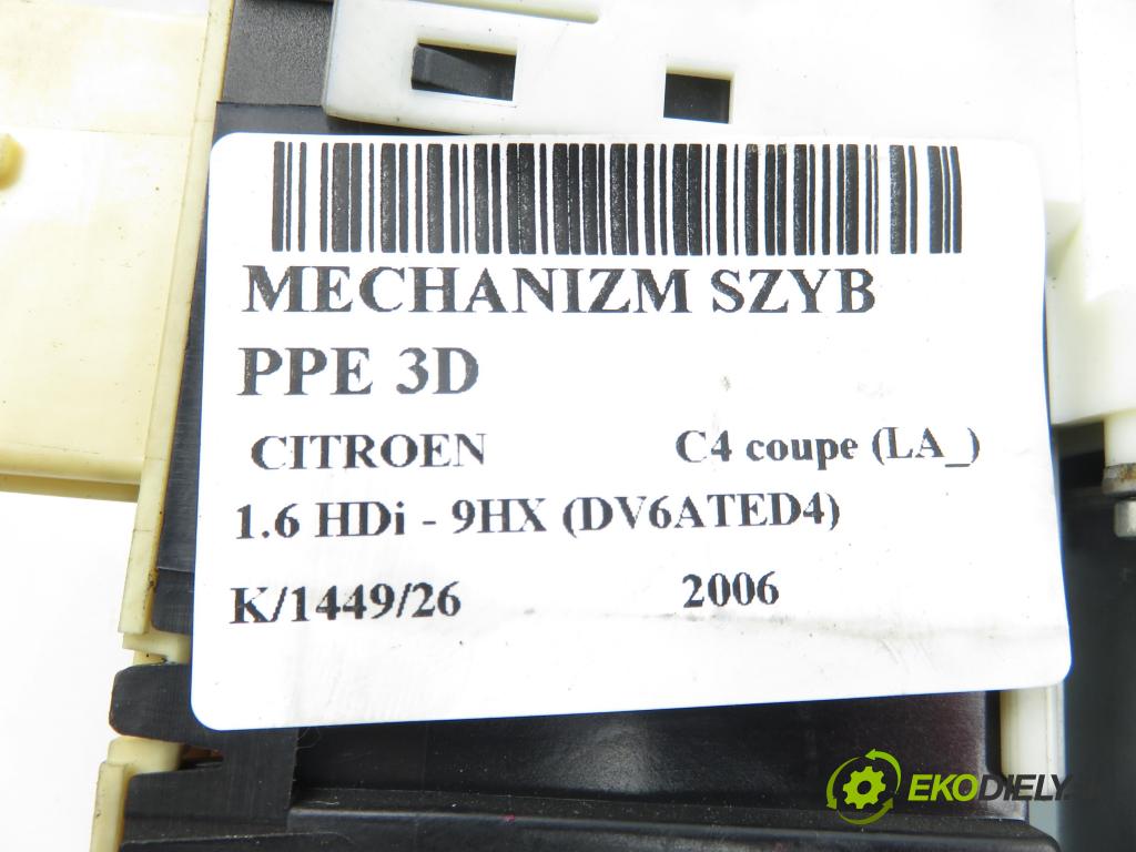 CITROEN C4 coupe (LA_) HB 2006 66,00 1.6 HDi - 9HX (DV6ATED4) 1560,00 Mechanizmus okien 3D 7746004701