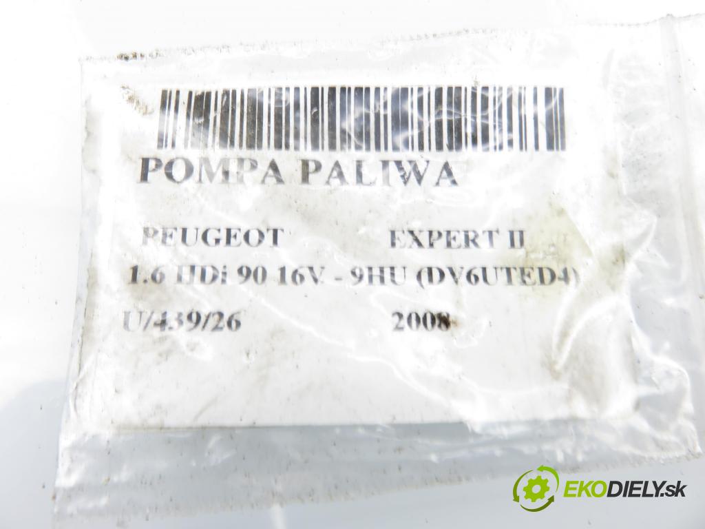 PEUGEOT EXPERT Skrzynia (VF3A_, VF3U_, VF3X_) FURGON 2008 66,00 1.6 HDi 90 16V - 9HU (DV6UTED4) 1560,00 snímač hladiny paliva 9683833280