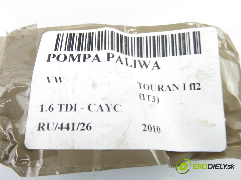 VW TOURAN (1T3) MINIVAN 2010 77,00 1.6 TDI - CAYC 1598,00 pumpa paliva 1T0919050B ; A2C53166117