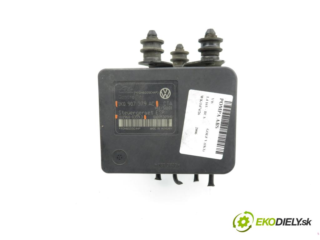 VW GOLF V (1K1) HB 2006 55,00 1.4 16V - BCA 1390,00 Pumpa ABS 10096003593 ; 1K0907379AC ; 1K0614517AE (Pumpa ABS)