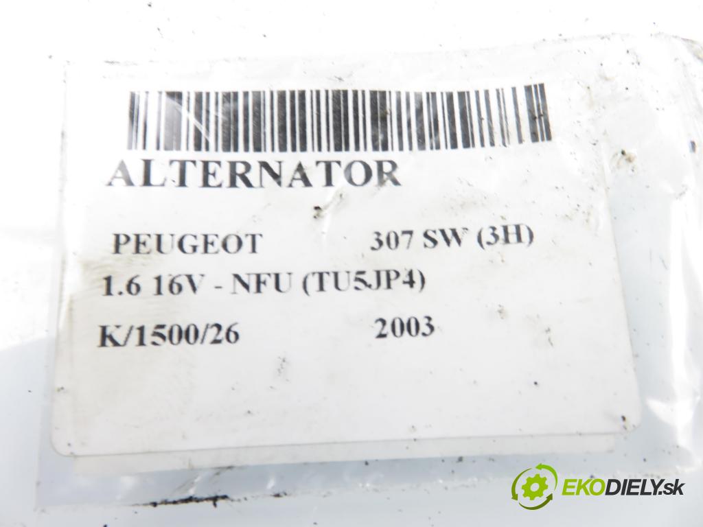 PEUGEOT 307 SW (3H) KOMBI 2003 81,00 1.6 16V - NFU (TU5JP4) 1587,00 Alternátor 9644927080 ; A001TA3391C (Alternátor)