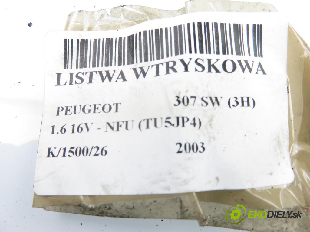 PEUGEOT 307 SW (3H) KOMBI 2003 81,00 1.6 16V - NFU (TU5JP4) 1587,00 Lišta vstrekovacia 0280156034 ; 9636520780 (Vstrekovacia lišta)